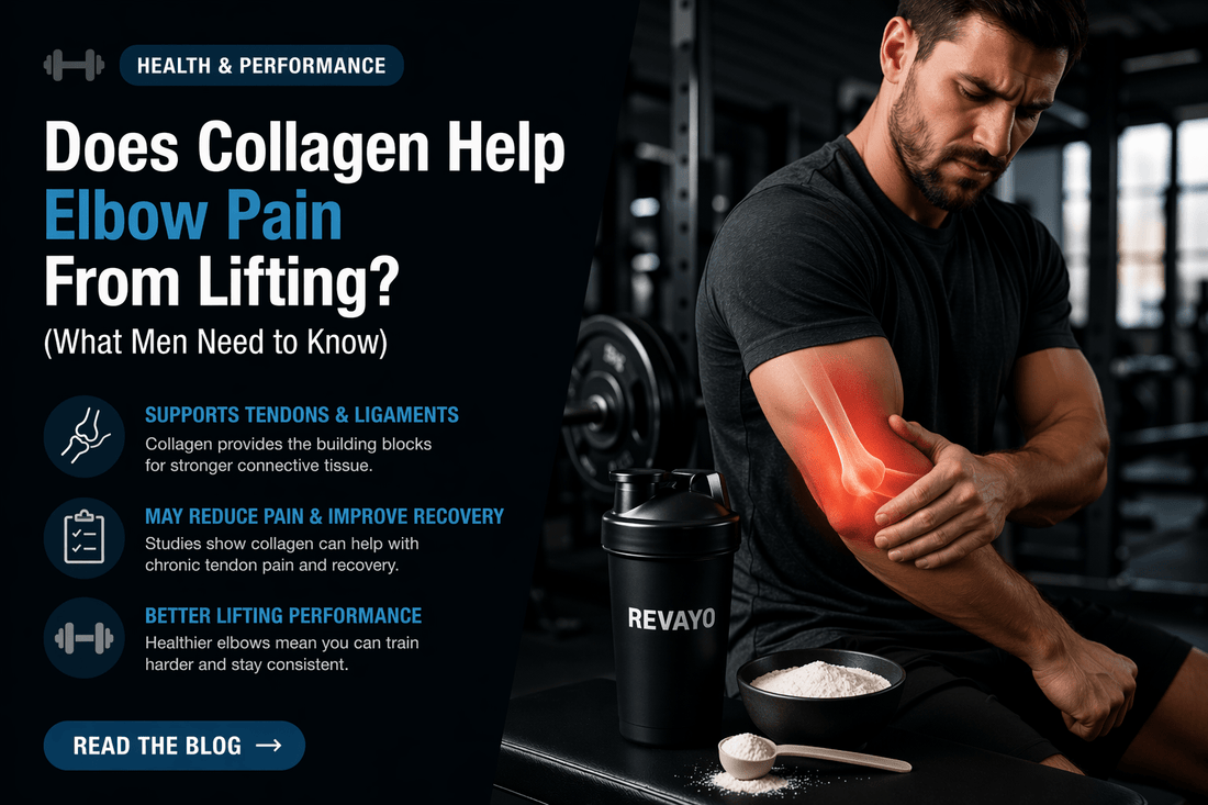 Does Collagen Help Elbow Pain From Lifting? (What Men Need to Know) - Revayo - Mens Collagen
