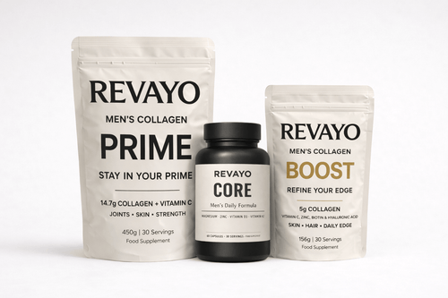 Revayo Complete Stack – Prime & Boost & Core Bundle | Men’s Collagen Supplement UK – Revayo
