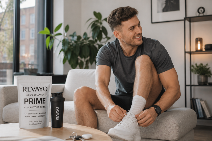 Active man preparing for training with Revayo Prime